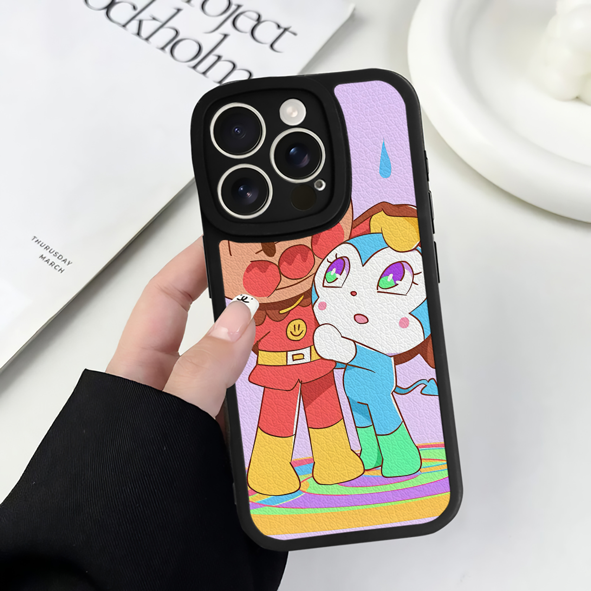 （画像用） アンパンマン Anpanman 【iPhone 16シリーズ対応】シリコンスマホケース（レザー調） 材質：シリコン